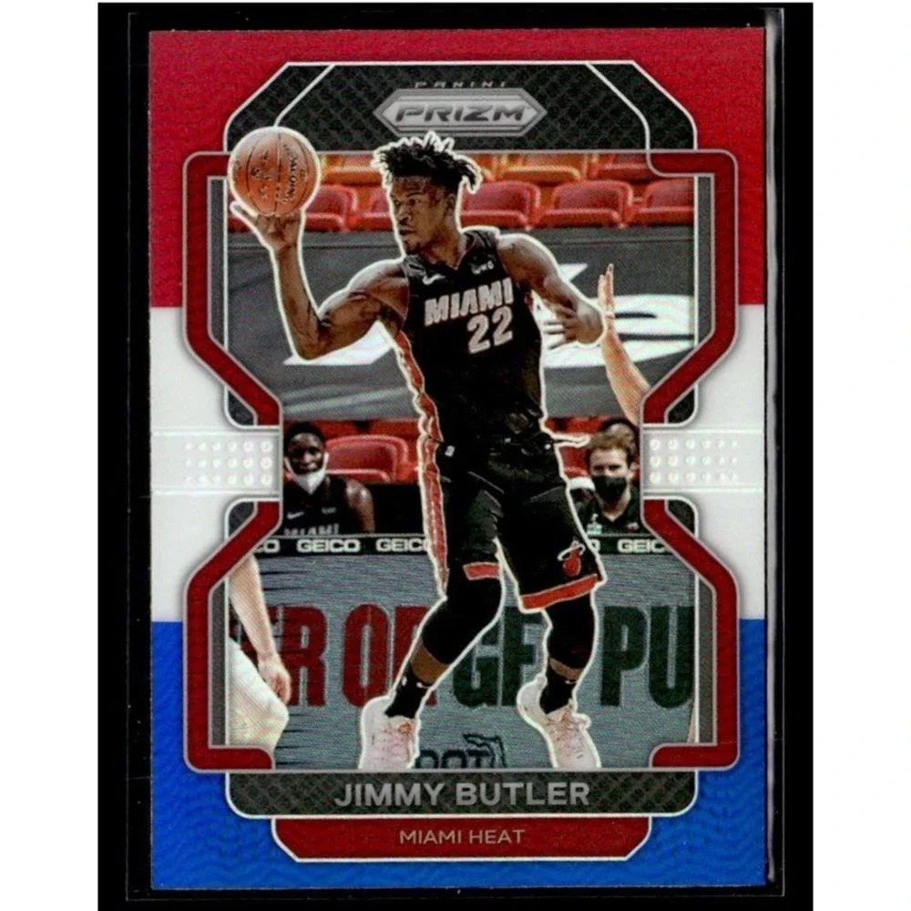 2021-22 Panini Prizm‎ #236 Jimmy Butler Red White and Blue Card Miami Heat